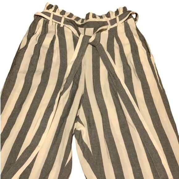 NWT American Eagle Pant High Waist Paper Bag Striped Coastal Size Small - Picture 4 of 9
